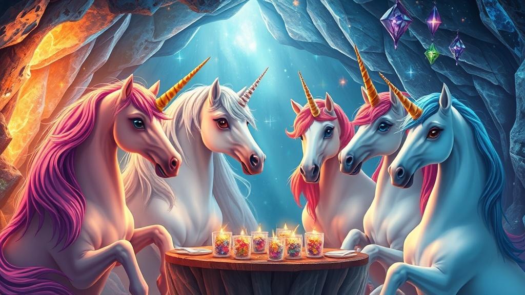 Anime style unicorn story illustration