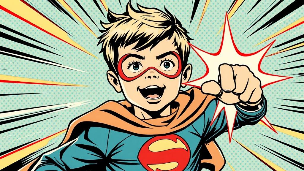 Retro comic style superhero story illustration