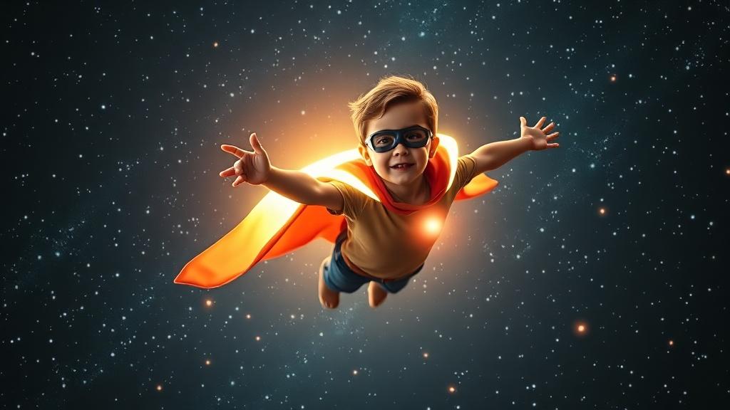 Cinematic style superhero story illustration