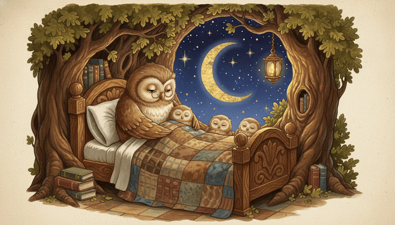 Storybook bedtime book illustration style