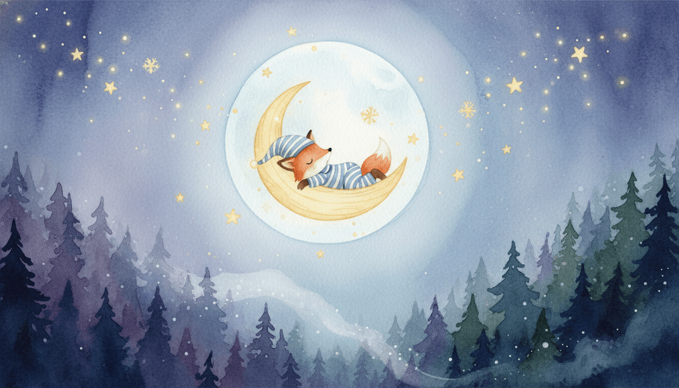 Watercolor bedtime book illustration style