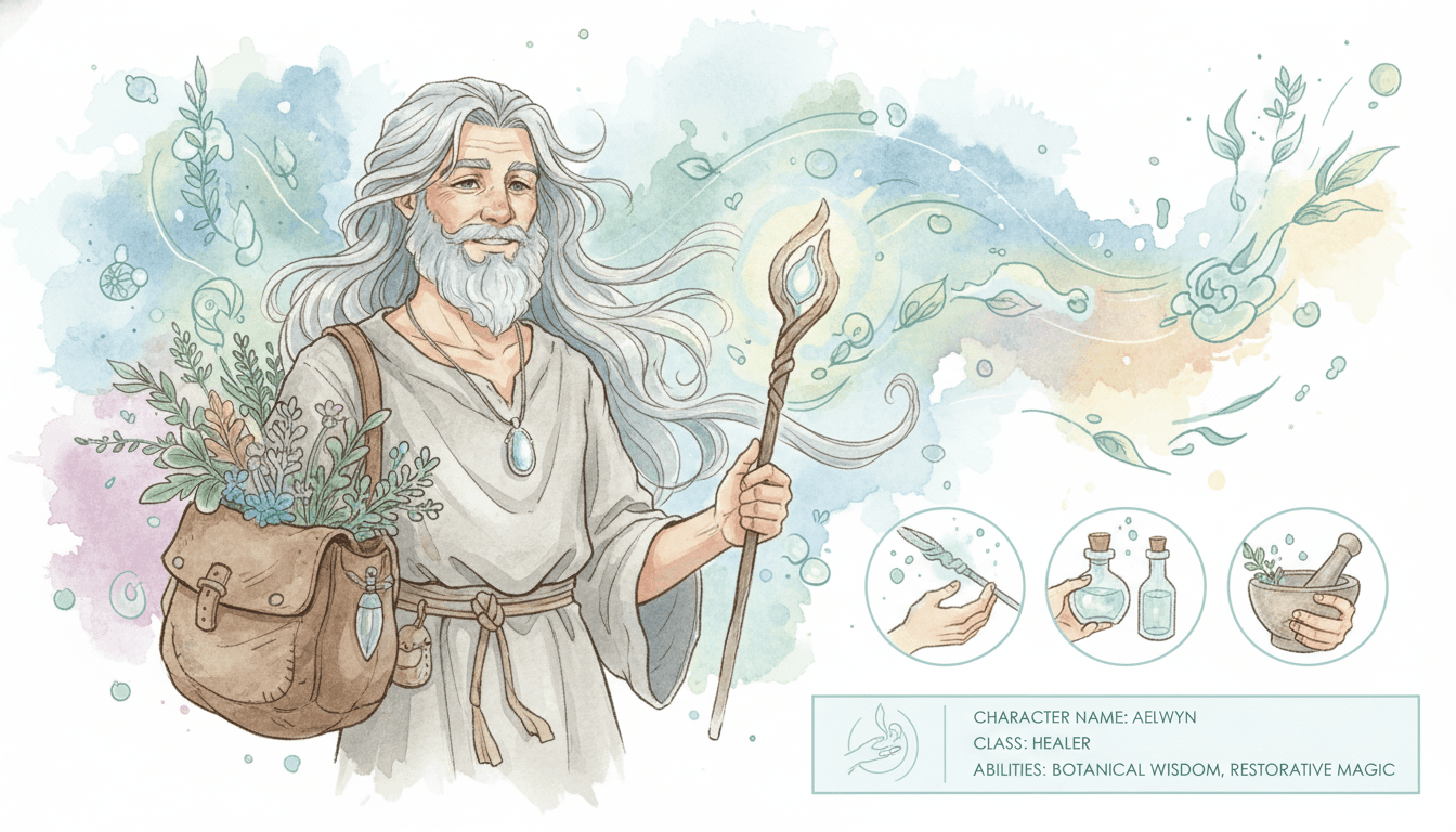 Watercolor render of an AI-generated character