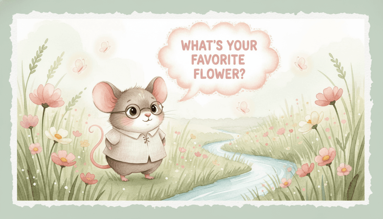Watercolor style interactive storybook page