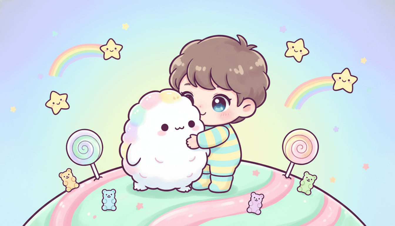 Chibi style kids picture book illustration