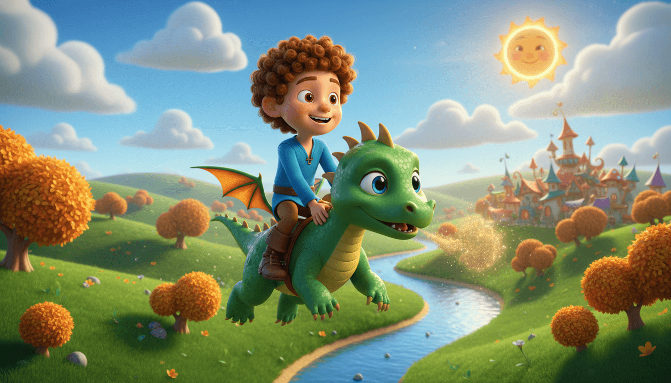 Pixar 3D style kids picture book illustration